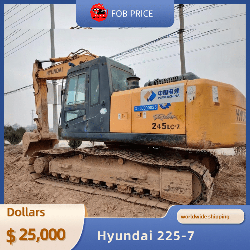 used Hyundai 225-7 backhoe excavator for earth-moving for sale in China