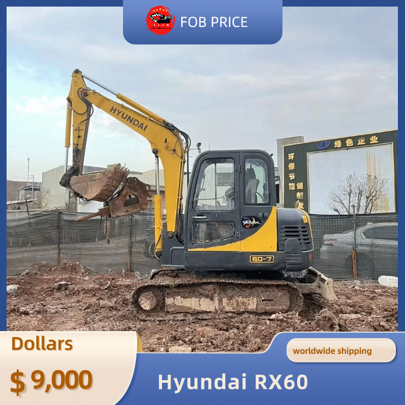 used Hyundai 60-7 backhoe excavator for earth-moving for sale in China