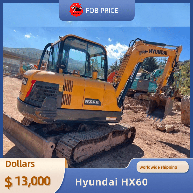 used Hyundai HX60 backhoe excavator for earth-moving for sale in China