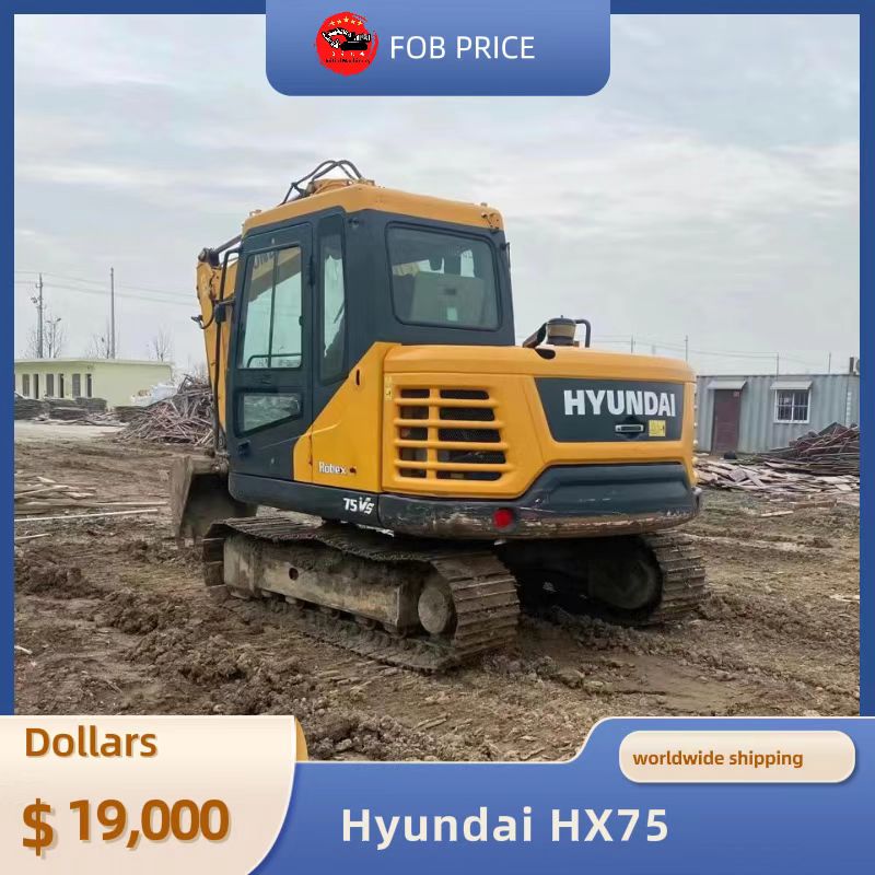 used Hyundai HY75 backhoe excavator for earth-moving for sale in China